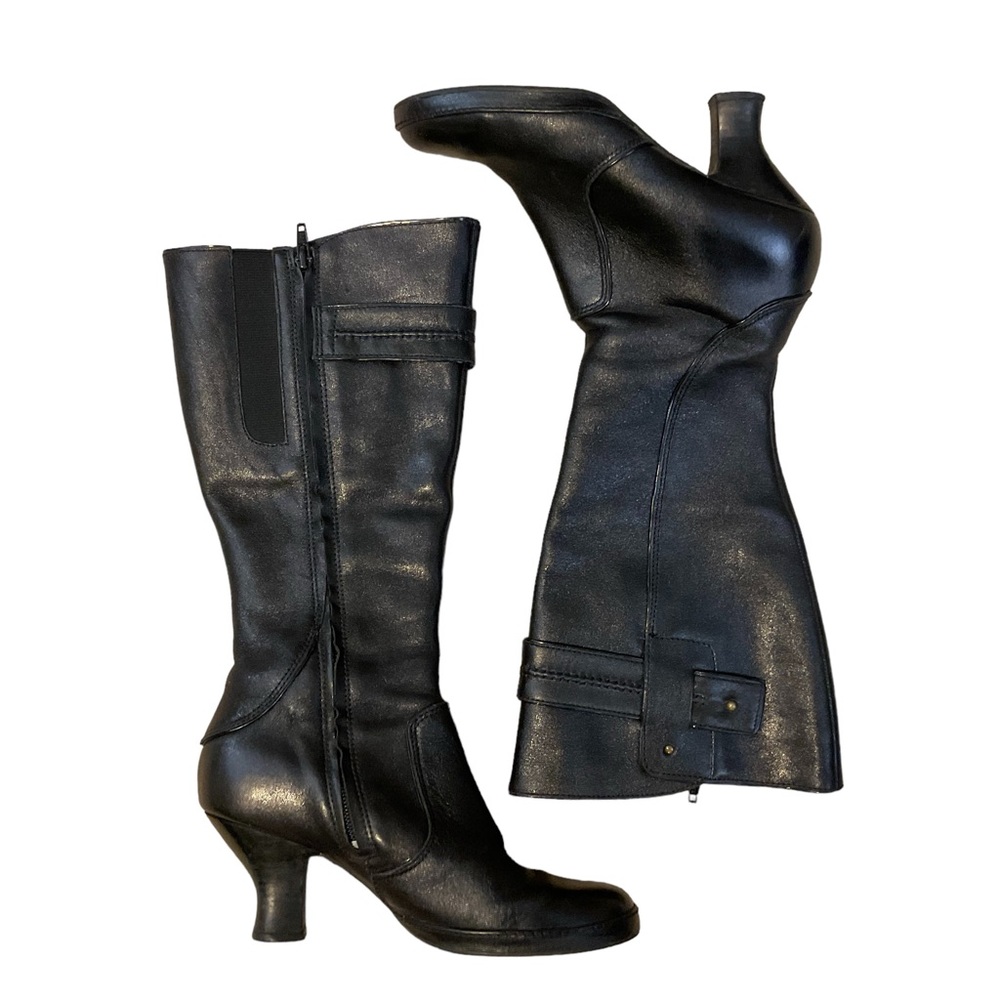 Clark indigo black leather boots